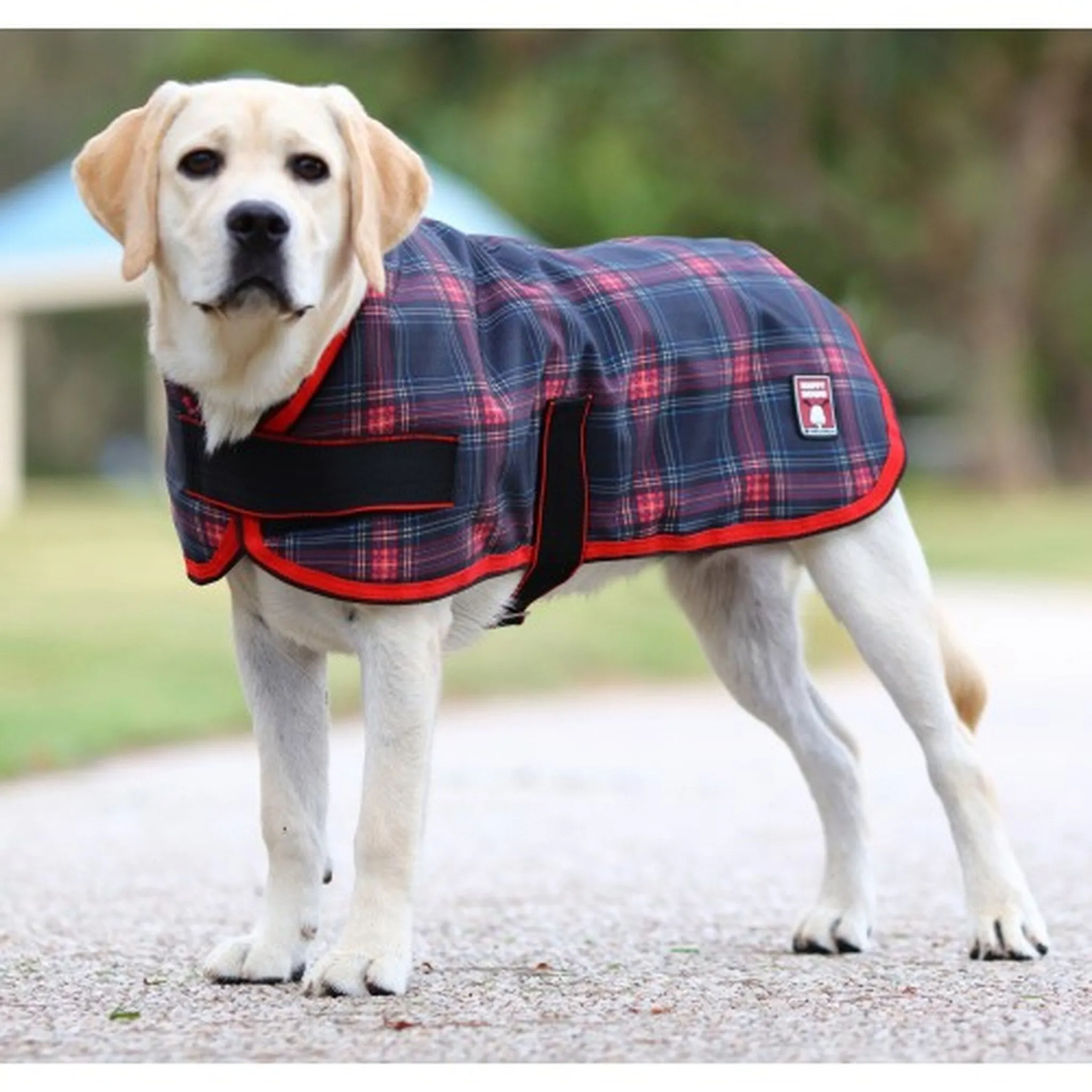 Happy Hound 1200D Dog Coat Red & Black Check