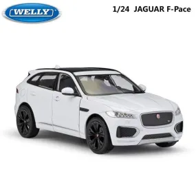 High Simulation WELLY Diecast Model Car 1:24 Scale Car Toy JAGUAR F-Pace SUV Metal Alloy Toy Car For Children Gift Collection