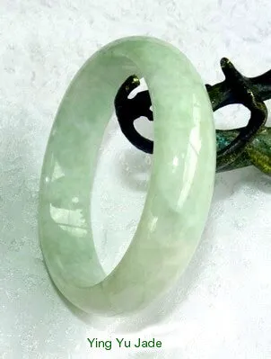 Icy Cold Yin Soft Green Burmese Jadeite Bangle Bracelet Cuff Style 57mm (BB3153)