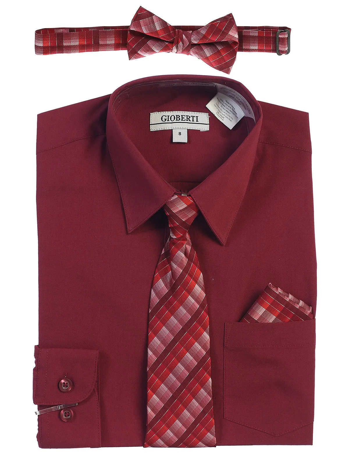 Kid's (2T-7) Shirt w/ Plaid Tie Set