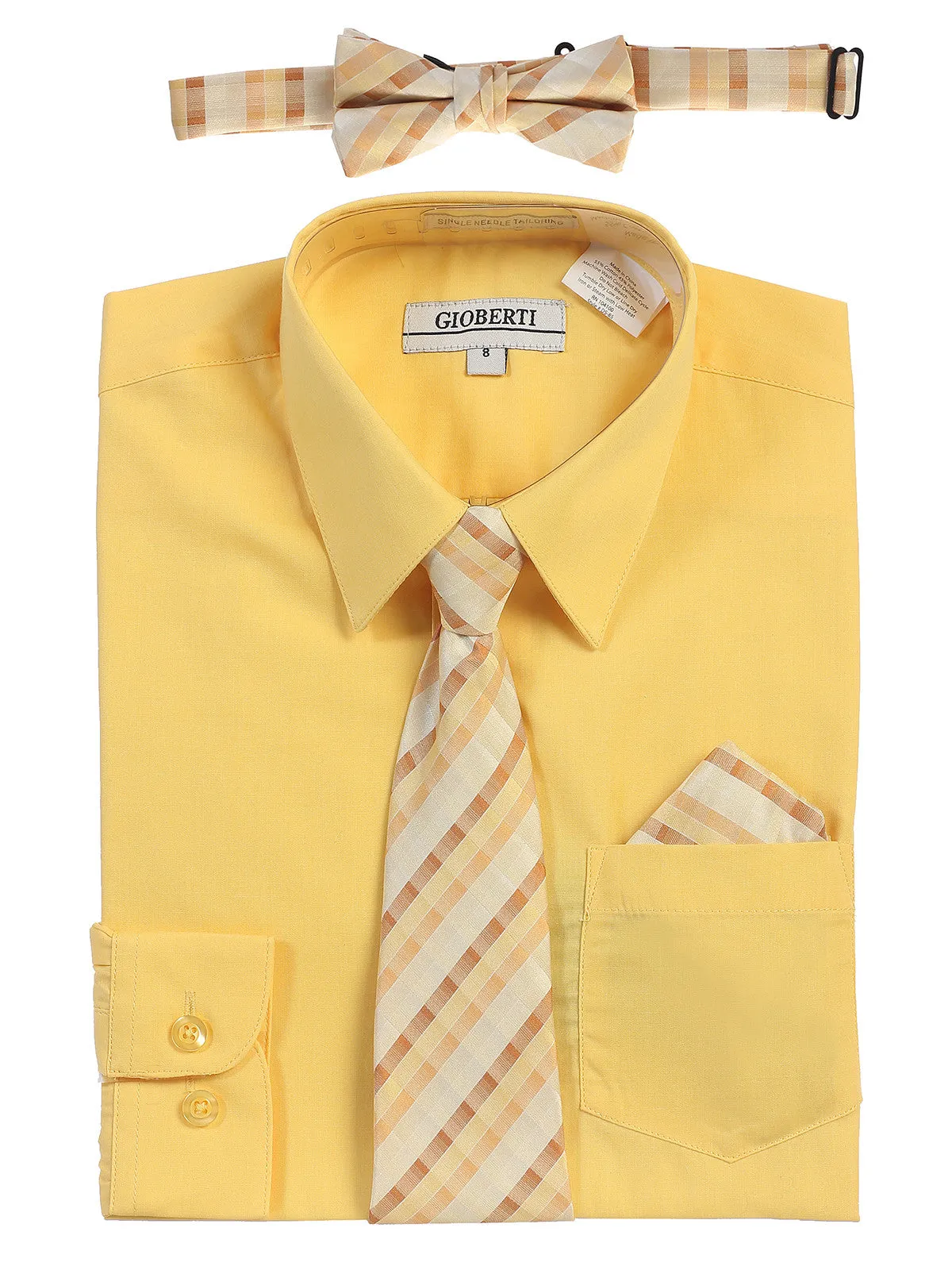 Kid's (2T-7) Shirt w/ Plaid Tie Set