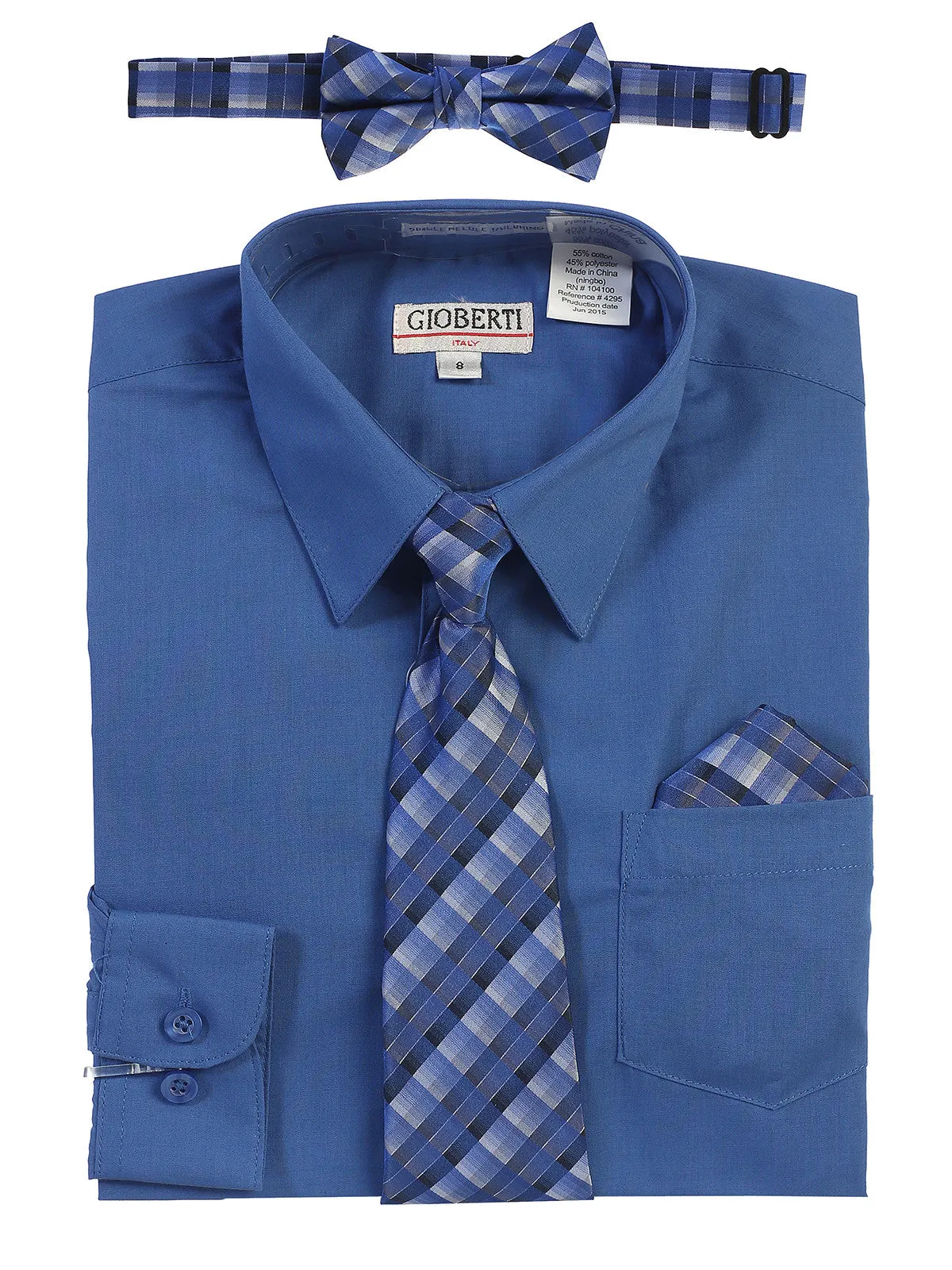 Kid's (2T-7) Shirt w/ Plaid Tie Set