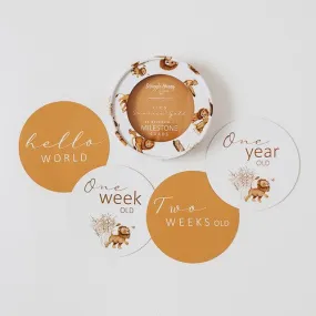 Lion & Sunrise Gold | Reversible Milestone Cards