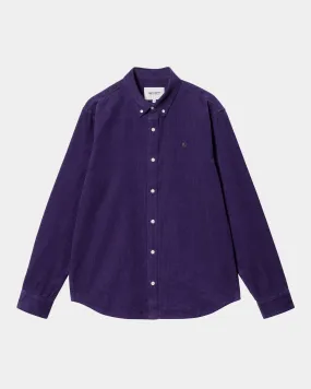 Madison Fine Cord Shirt | Tyrian / Black