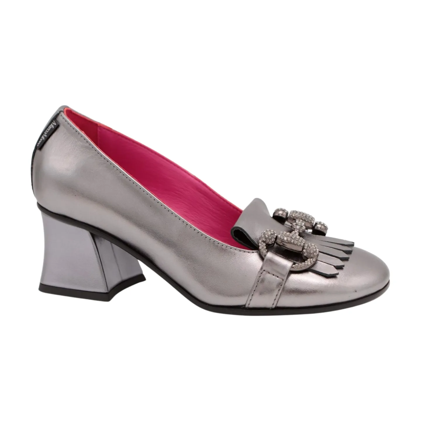 MARCO MOREO Pewter Heeled Loafer E4291JOANNA