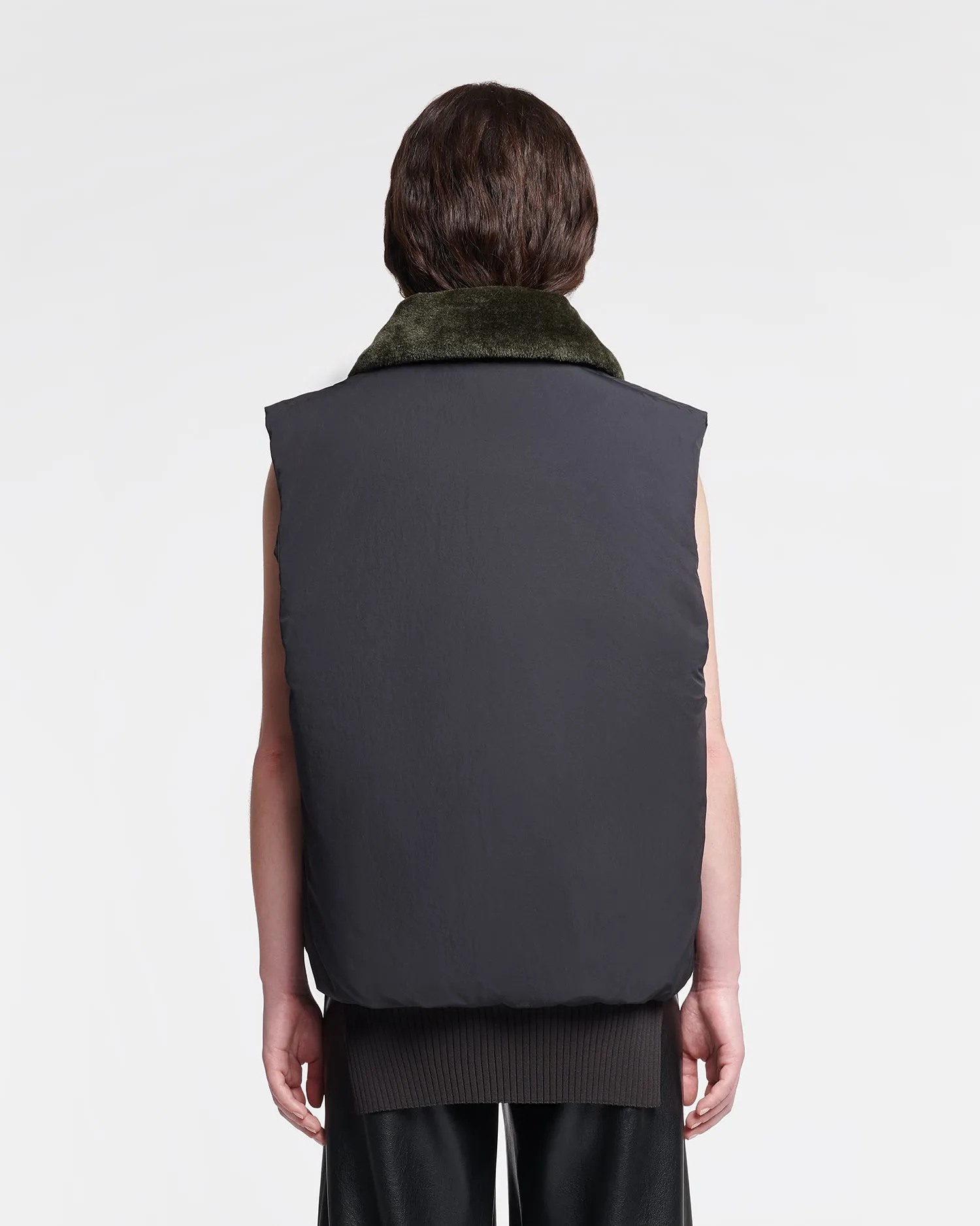 Mexim - Faux Fur and Tech Nylon Vest - Black