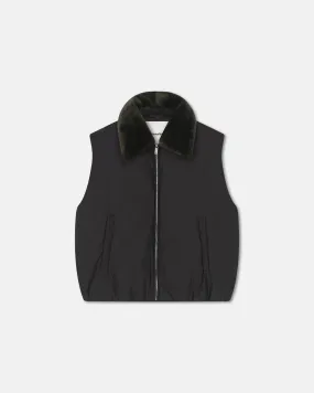 Mexim - Faux Fur and Tech Nylon Vest - Black