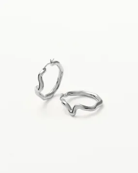 Molten Wave Hoop Earrings