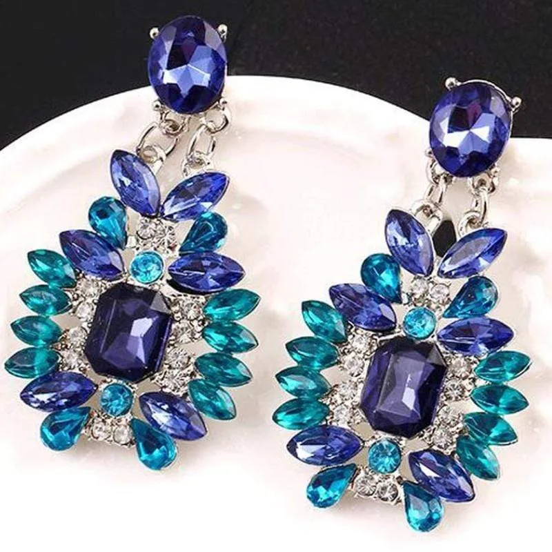 Ocean Front Property Blue Gem Post Earrings