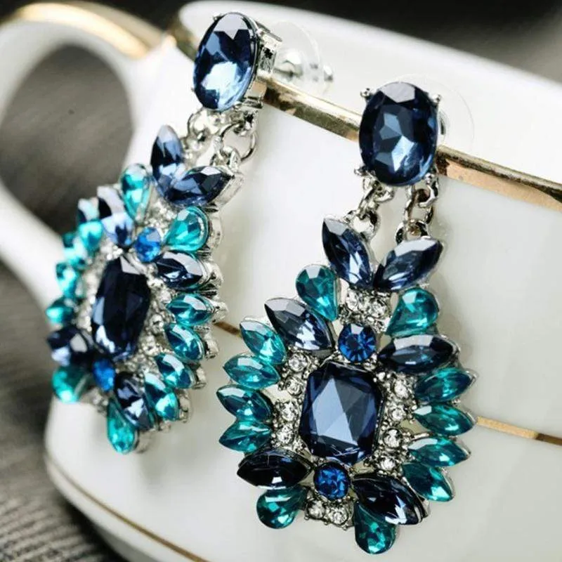 Ocean Front Property Blue Gem Post Earrings