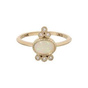 Opal Crown 6 Diamond Ring