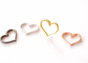 Open Heart Wholesale Charm | 18k Gold Plated over Brass Love Connector Pendant HarperCrown B290