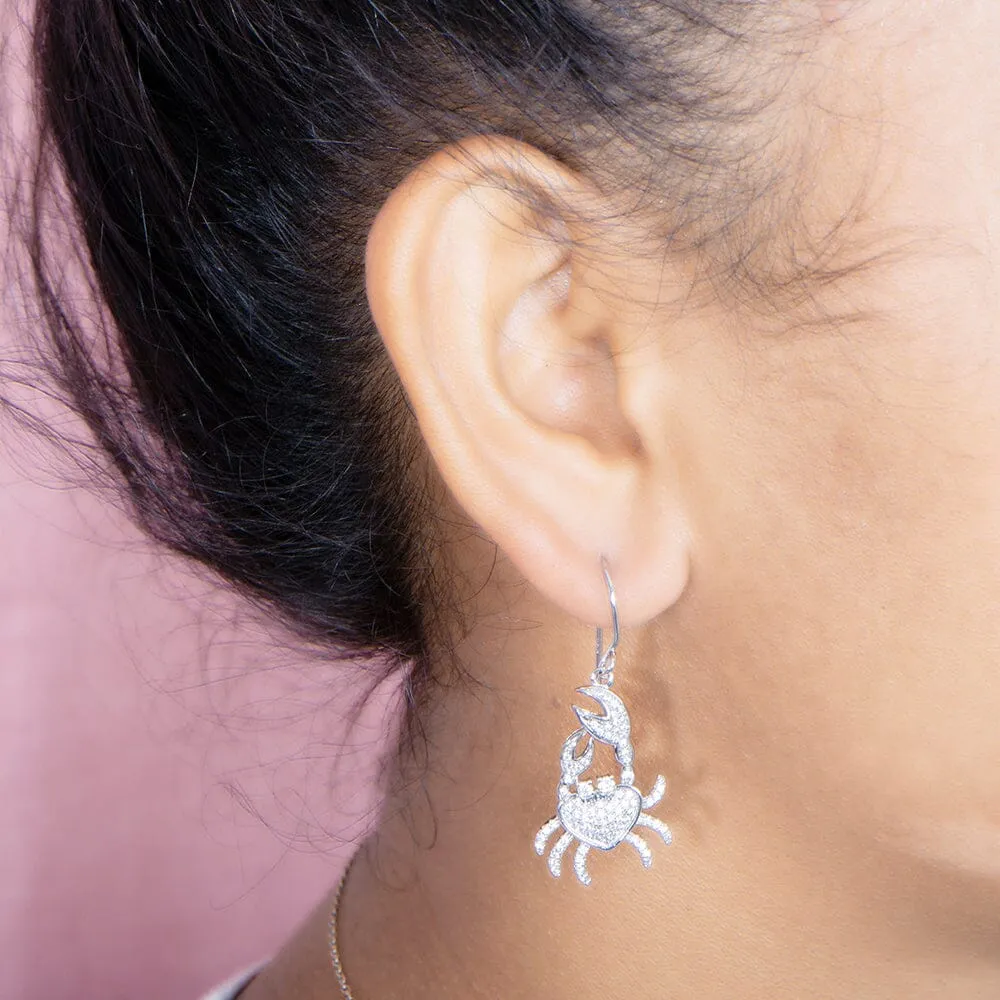 Pavé Dancing Crab Earrings