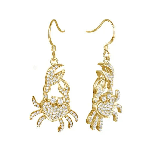 Pavé Dancing Crab Earrings