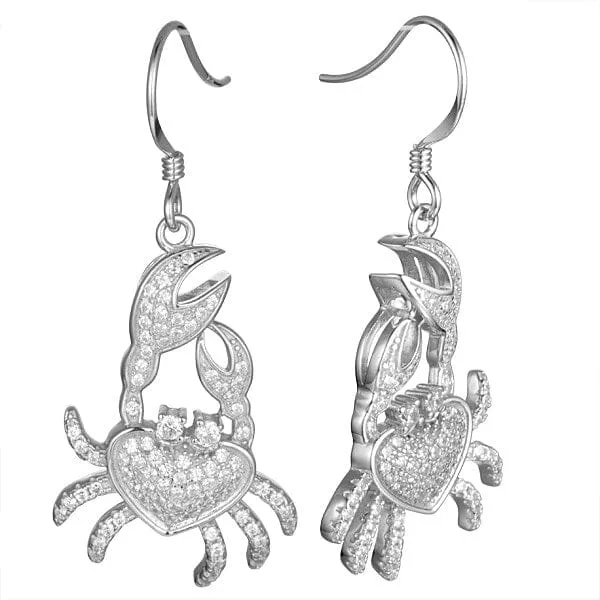 Pavé Dancing Crab Earrings