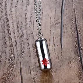 Pill-Shape Engraved Pendant