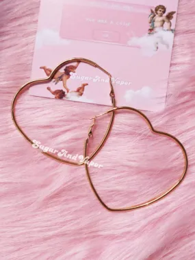 Retro Cute Heart Hoops Earrings 2.0