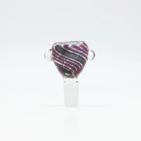 Round Swirls Glass Cone - Red & Blue - 14mm