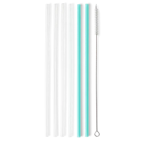 Swig | TALL Reusable Straws With Cleaning Brush (6) 10.5in