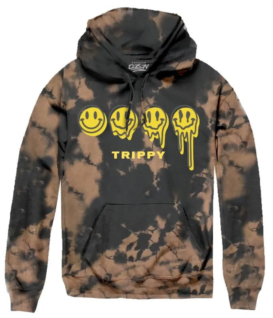 TRIPPY SMILEY BLEACH HOODIE