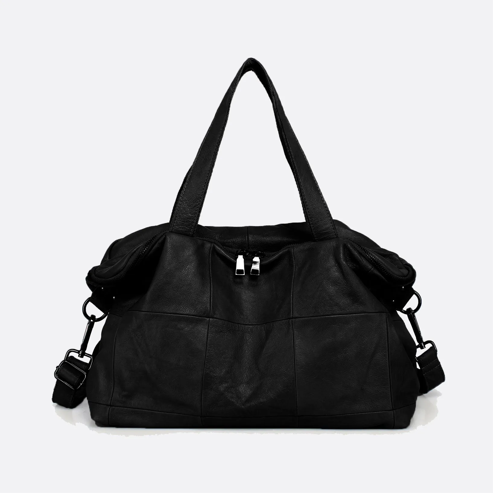 Unisex Men's and Women's genuine cowhide leather handbag Ellipse duffel design