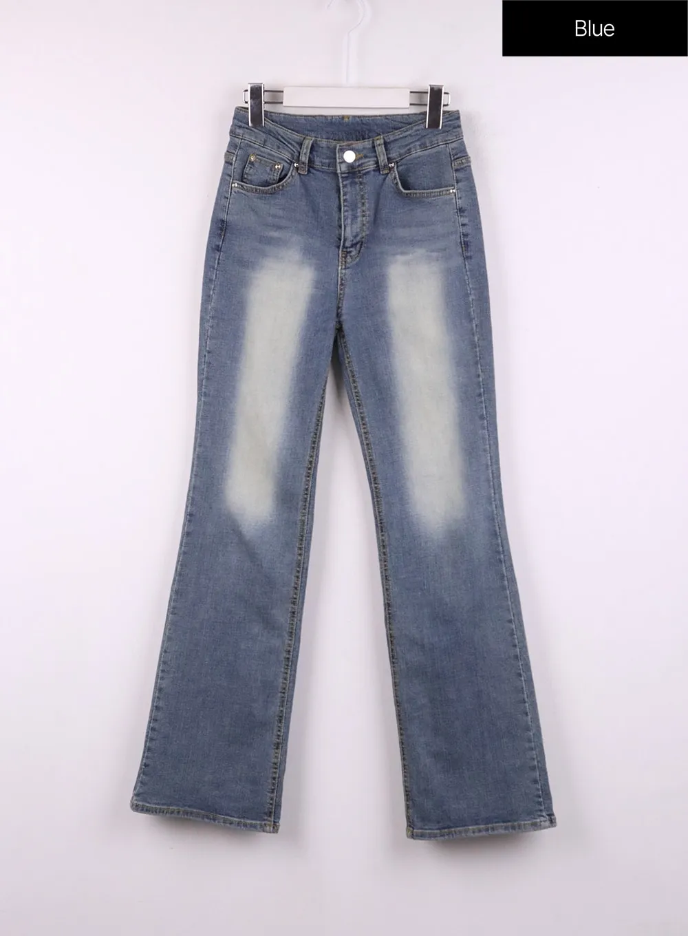 Washed Slim Fit Denim Bootcut Jeans CJ426