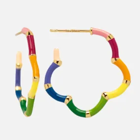 Weekend Vibes Enamel Rainbow Hoops