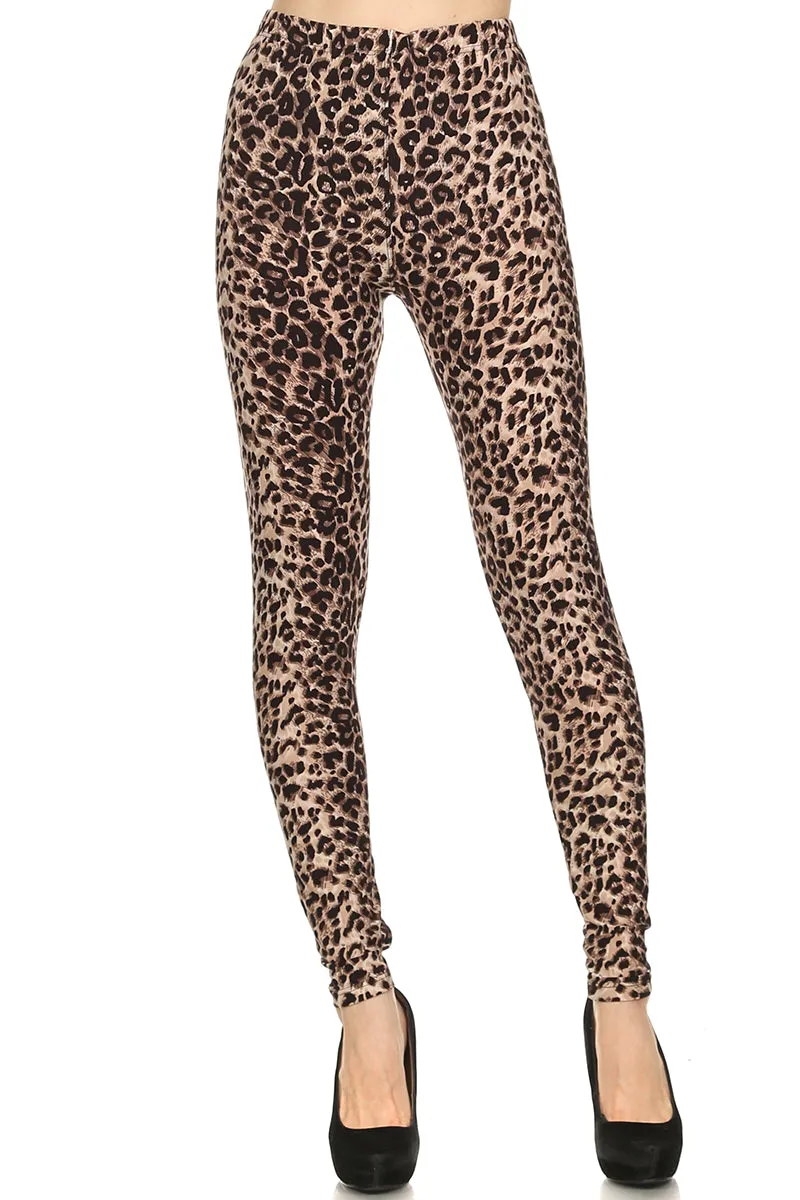 Women's 3X 5X Cheetah Animal Skin Pattern Printed Leggings