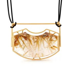 Yellow Gold and Rutilated Quartz Necklet