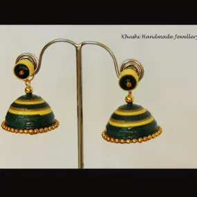 Yellow green jhumka with stud!